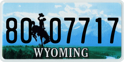 WY license plate 8007717