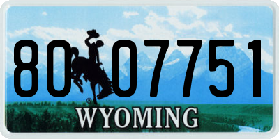 WY license plate 8007751