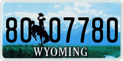 WY license plate 8007780