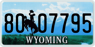 WY license plate 8007795