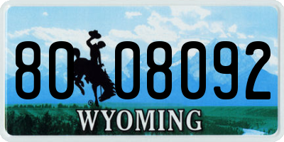 WY license plate 8008092
