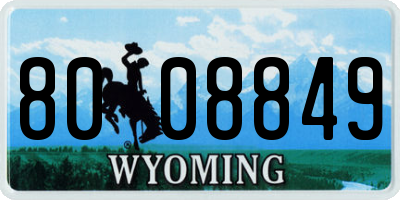 WY license plate 8008849