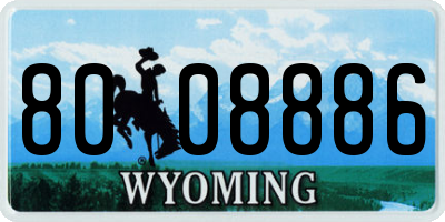 WY license plate 8008886