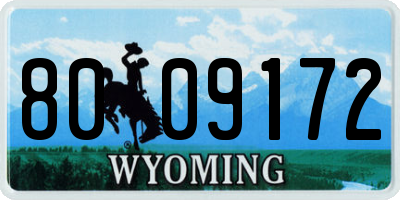WY license plate 8009172