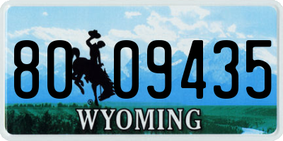 WY license plate 8009435