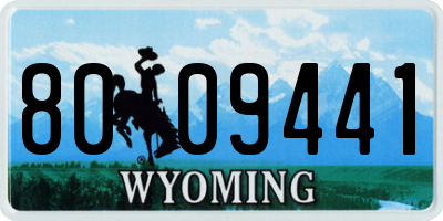 WY license plate 8009441