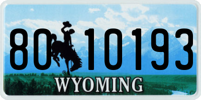 WY license plate 8010193