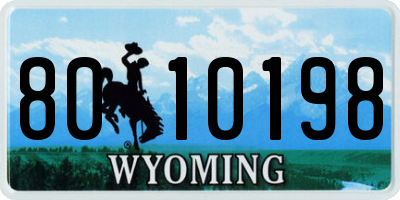 WY license plate 8010198