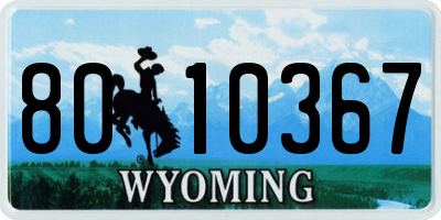 WY license plate 8010367