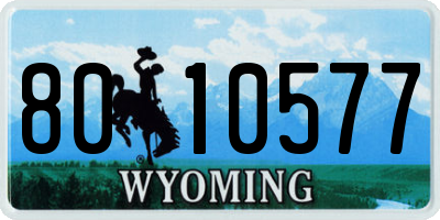 WY license plate 8010577