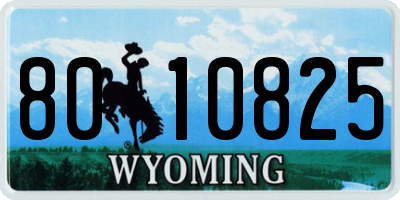 WY license plate 8010825