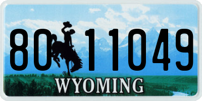 WY license plate 8011049