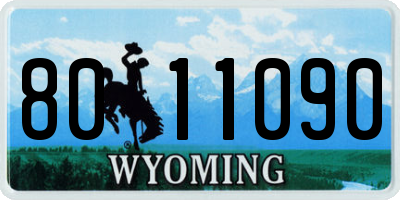 WY license plate 8011090