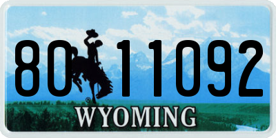 WY license plate 8011092
