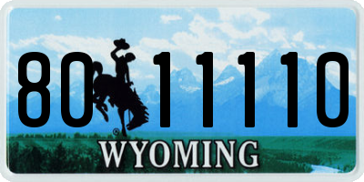 WY license plate 8011110