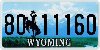 WY license plate 8011160