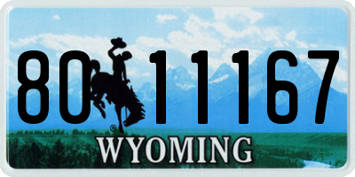 WY license plate 8011167