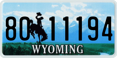 WY license plate 8011194