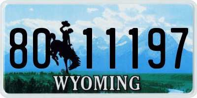 WY license plate 8011197