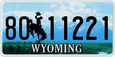 WY license plate 8011221