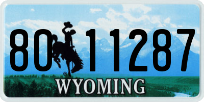 WY license plate 8011287