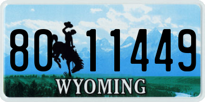 WY license plate 8011449