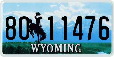 WY license plate 8011476