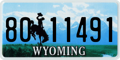 WY license plate 8011491