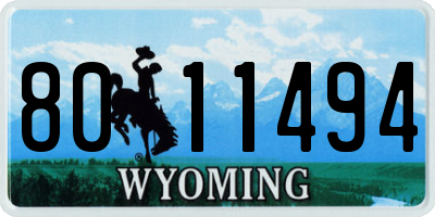 WY license plate 8011494