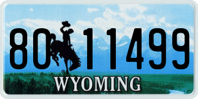 WY license plate 8011499