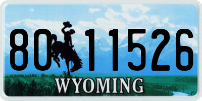 WY license plate 8011526