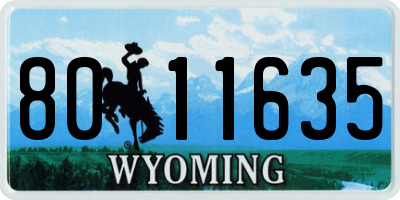 WY license plate 8011635