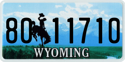 WY license plate 8011710