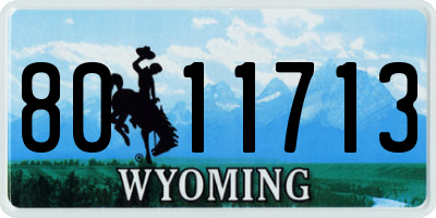WY license plate 8011713