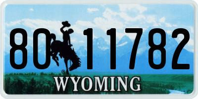 WY license plate 8011782