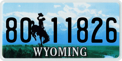 WY license plate 8011826