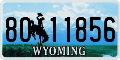 WY license plate 8011856