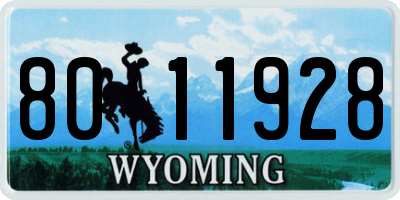 WY license plate 8011928