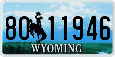 WY license plate 8011946