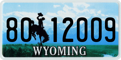 WY license plate 8012009
