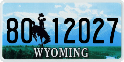 WY license plate 8012027