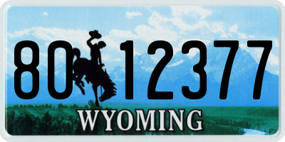 WY license plate 8012377
