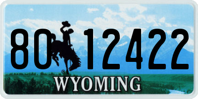 WY license plate 8012422