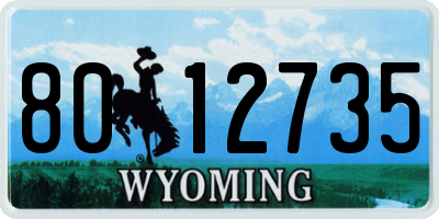 WY license plate 8012735
