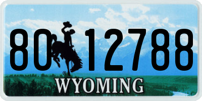 WY license plate 8012788
