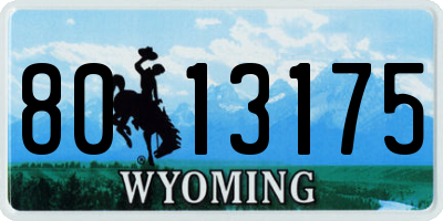 WY license plate 8013175