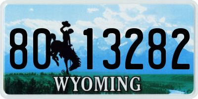 WY license plate 8013282