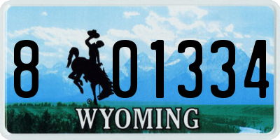 WY license plate 801334