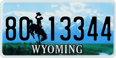 WY license plate 8013344