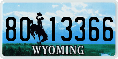 WY license plate 8013366